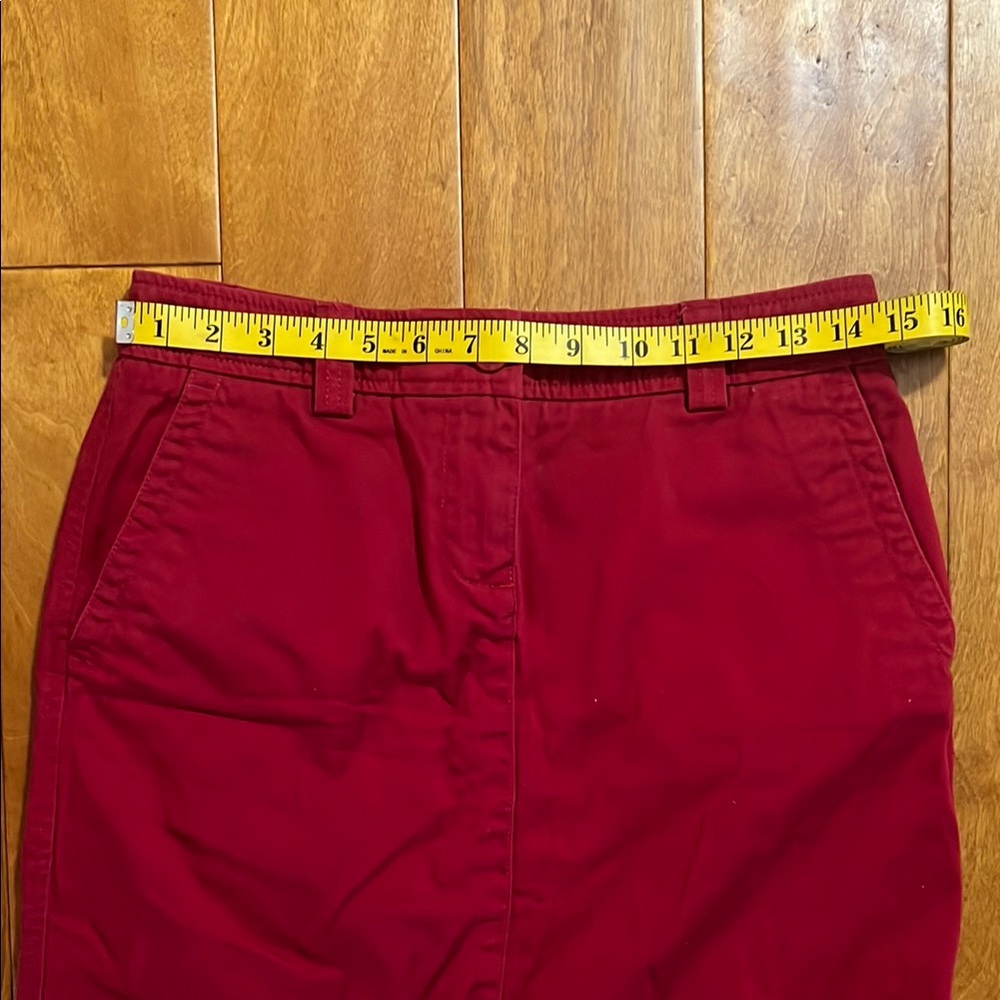 Vintage L.L Bean Red Straight Mini Skirt Size 6 Casual Preppy Nautical Coastal - Picture 7 of 9